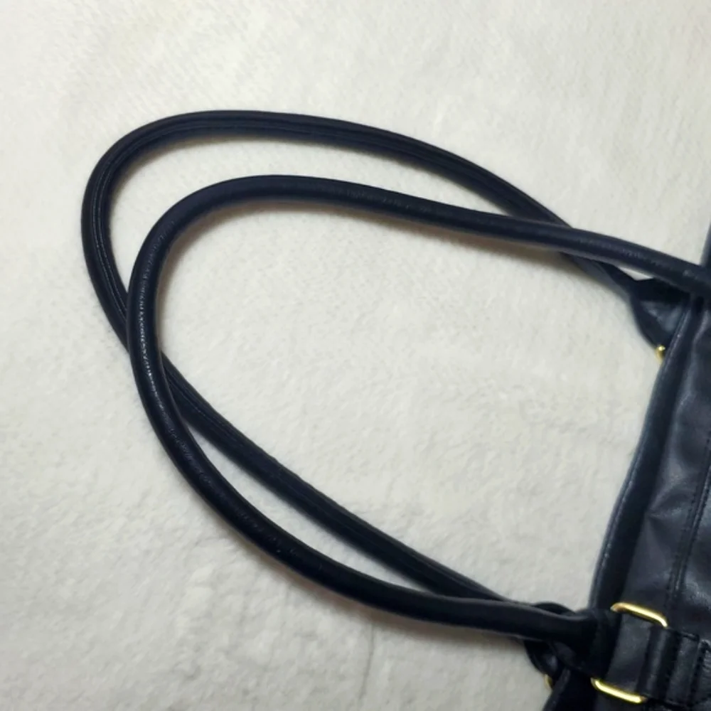 Christian Siriano RockerTote Shoulder Bag - Faux Leather & Gold Studs Accents - Picture 8 of 15